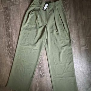 Nasty Gal Size US 6 Wide Leg Pants in Olive Green